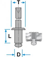 Per Mercedes Vari Modelli Kit 50 pz Rivetto in Allluminio 6,40mmxL11.00xT11.00mm - immagine 2