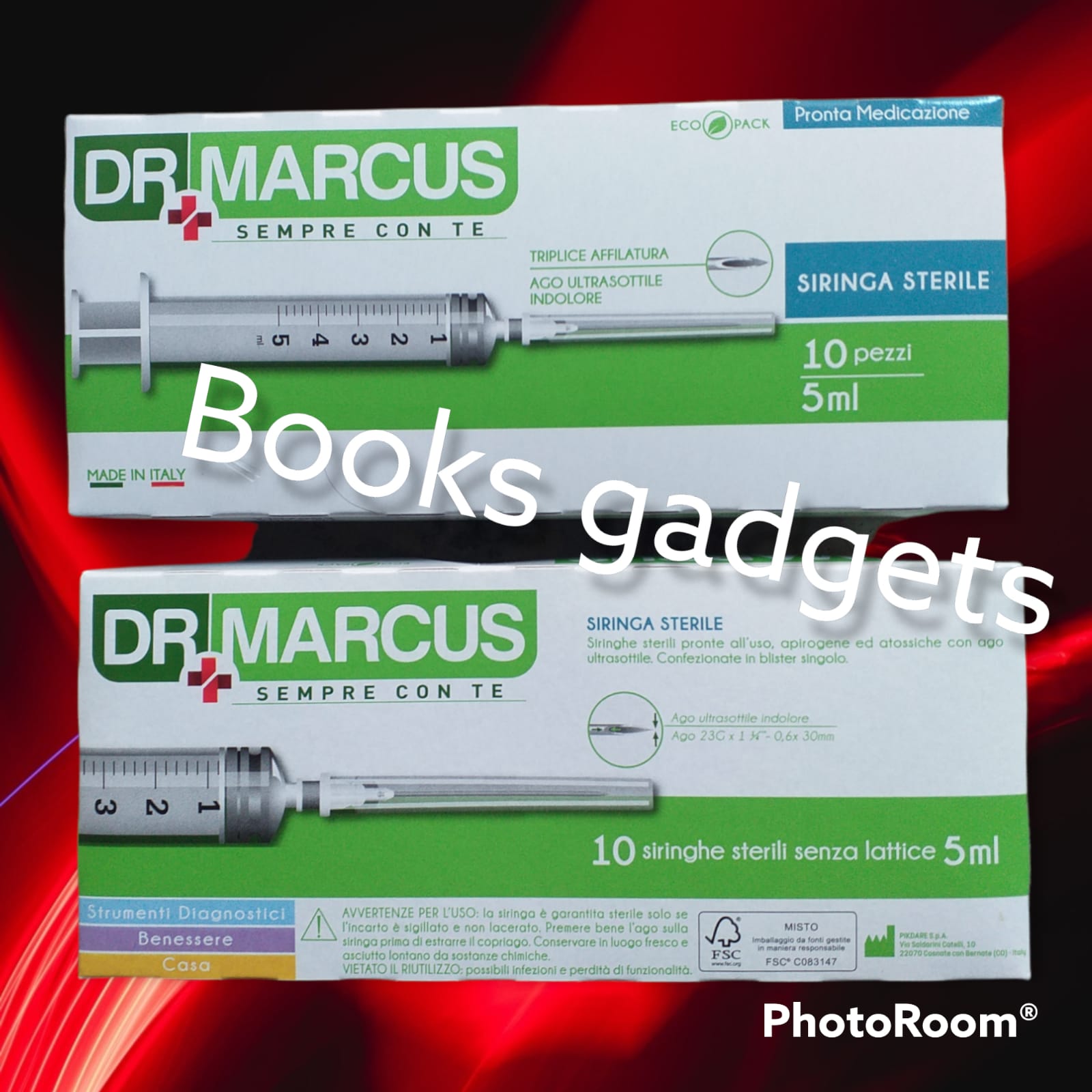 10 Confezioni (100 Siringhe) Dr. Marcus Siringa Sterile 5ml Ago Ultrasottile