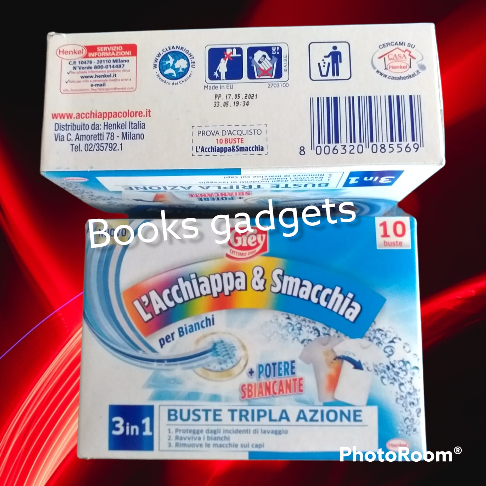 1 Conf Grey (10 Bustine) L’Acchiappia & Smacchia Bianchi 3 in1 Elimina Macchie
