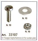Kit 30 pz (10 Viti-10 Rondelle-10 Bulloni) per Fissaggio Targa Immatricolazione