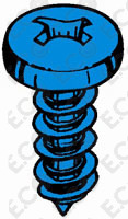 Per Fiat Panda fino al 2003 Kit 100 pz Vite in Ferro BLU per Fissaggio Targa Auto