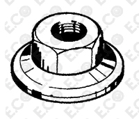 Kit 6 pz Dado con Rondella Ø: 6.00mm per Rivestimenti e ripari Auto