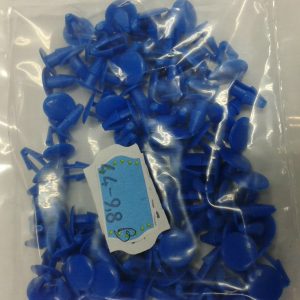 Kit 100 pezzi Bottone Clip Blu per Fissaggio Targa Immatricolazione a Pressione