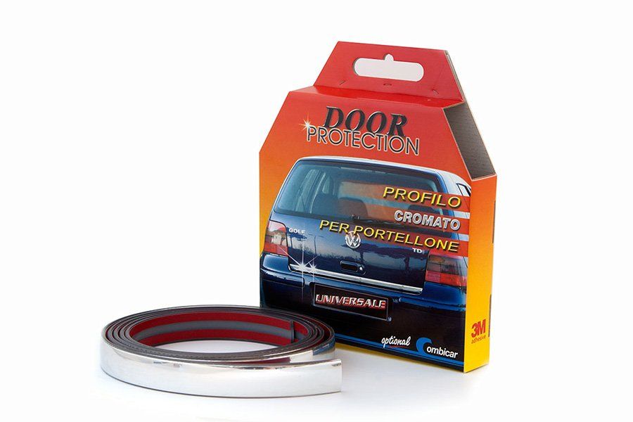 PROFILO DECORATIVO UNIVERSALE X PORTELLONE EFFETTO CROMATO Mt 2,60 25mm x 3,5mm