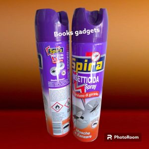12 Pezzi Spira Spray Insetticida per Mosche e Zanzare al profumo Geranio 400ml