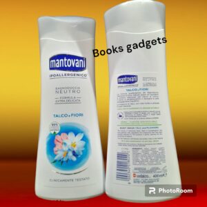 2 pz Mantovani Bagnodoccia Neutro Dermoprotettivo TALCO E FIORI con crema Fluida 400ml