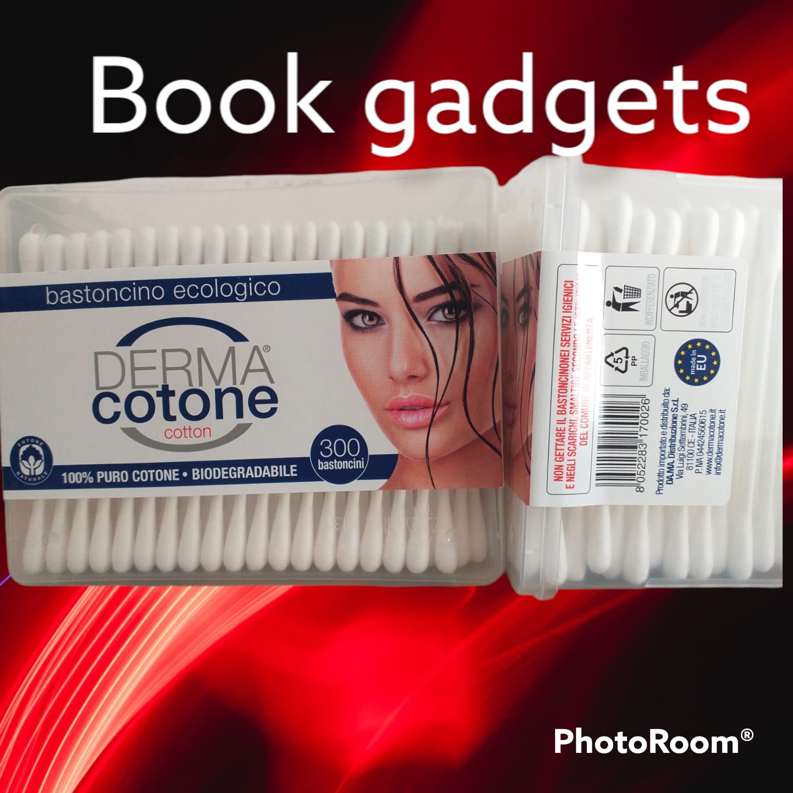 10 pz Derma Cotone (3000 Bastoncini) Cotton Fioc Ecologico Biodegradabile 100% Cotone