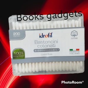 9 Conf. (1800 Bastoncini Cotonati) Idrofil Cotton Fioc Biodegradabili 100% Ecologici