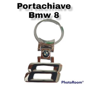 Per Bmw Serie 8 Portachiavi Cromato con Logo