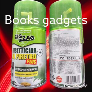 2 pz Zig Zag Insetticida Zanzare e Mosche al PIRETRO PLUS per Erogatori Spray Automatici