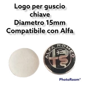 Per Alfa Romeo Logo Adesivo Nero 15mm per Guscio Cover Chiave