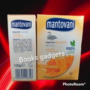 8 pezzi Mantovani Sapone Neutro allo Zolfo e Vitamina H Saponetta per Pelli Grasse 100gr