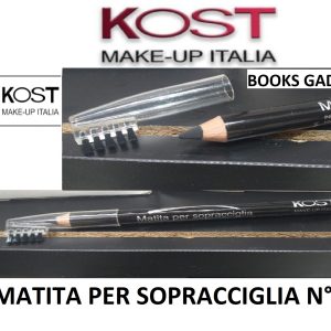 9 pezzi Kost Make Up Italia N°1 MATITA PER SOPRACCIGLIA Nero con Pettine Separatore