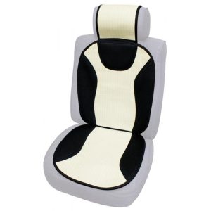 Coprisedile Singolo Anteriore Sport Fresh Universale Nero in Tessuto Alveolare Imbottito