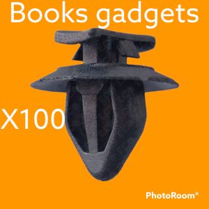 Per Lancia Y10 Kit 100pz Bottone Clip Nero per Fissaggio Porta-Pannello e Rivestimenti Interni