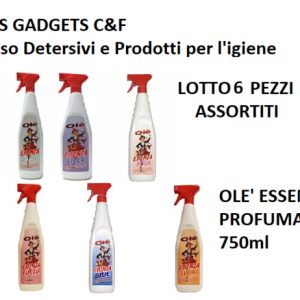 6 pz Assortiti (1x) Olè Essenza Spray 750ml Deterge Spolvera Profuma Desodorizza Igienizzante