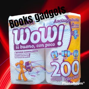 24 Confezioni (48 Rotoli Smisurati) Carta WOW Tovaglioli Asciugatutto 200 Strappi per Alimenti