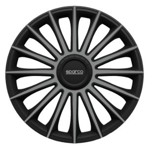 Sparco Set 4 Copricerchio 16" Universali Treviso Nero/Grigio Coppe Ruota Borchia
