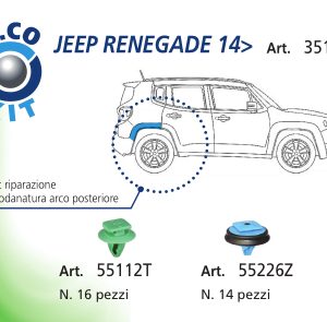 Per Jeep Renegade 2014> Kit 30pz Bottoni Clip per Riparazione Modanatura Arco Posteriore