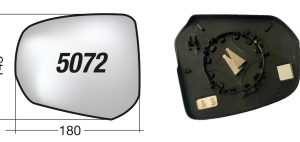 Per Ford Tourneo Connect dal 2019> Vetro + Piastra Dx Termico per Specchietto Retrovisore