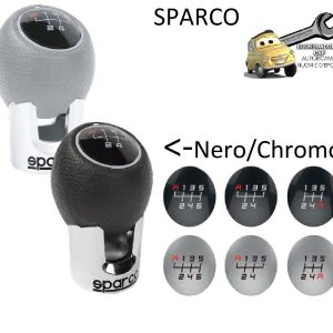 Sparco Pomello Cambio Universale Nero/Chromo Facile da Installare x tutte le Auto MT
