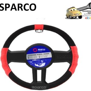 SPARCO Coprivolante Sport Line in PU Impugnatura Rialzata Nero/Rosso 37/39cm Universale