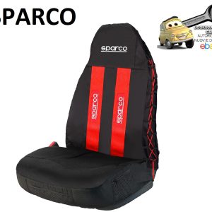 SPARCO Coprisedile Sportivo Intrecciato Singolo Con Tasca portaoggetti Nero/Rosso