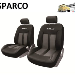 SPARCO Coppia Coprisedili Anteriori in PU 100% Poliestere Nero/Grigio Universali