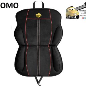 MOMO Cuscino Sedile Auto Imbottito Street Ecopelle Nero/Rosso con Logo Giallo