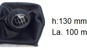 Per Audi A4 dal 2007>2015 Pomello 6 Marce con Cuffia Nera H:130mm Larg:100mm