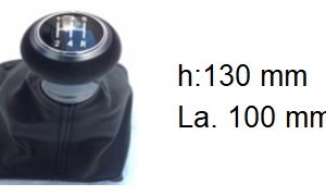 Per Audi A4 dal 2002>2015 Pomello 5 Marce con Cuffia Nera H:130mm Larg:100mm