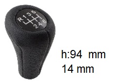 Per Bmw Serie 4 (E46) Pomello a 6 Marce Nero H: 94mm Int: 14mm