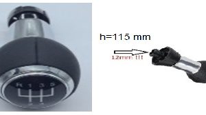 Per Audi A3 (8P) dal 2003>2011 Pomello Cambio 5 Marce in Pelle H: 115mm Diam.Int.12mm