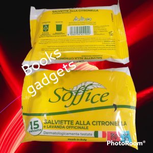 8 Confezioni (120 Salviettine) Soffice Salviette alla Citronella e Lavanda Officinale No Zanzare