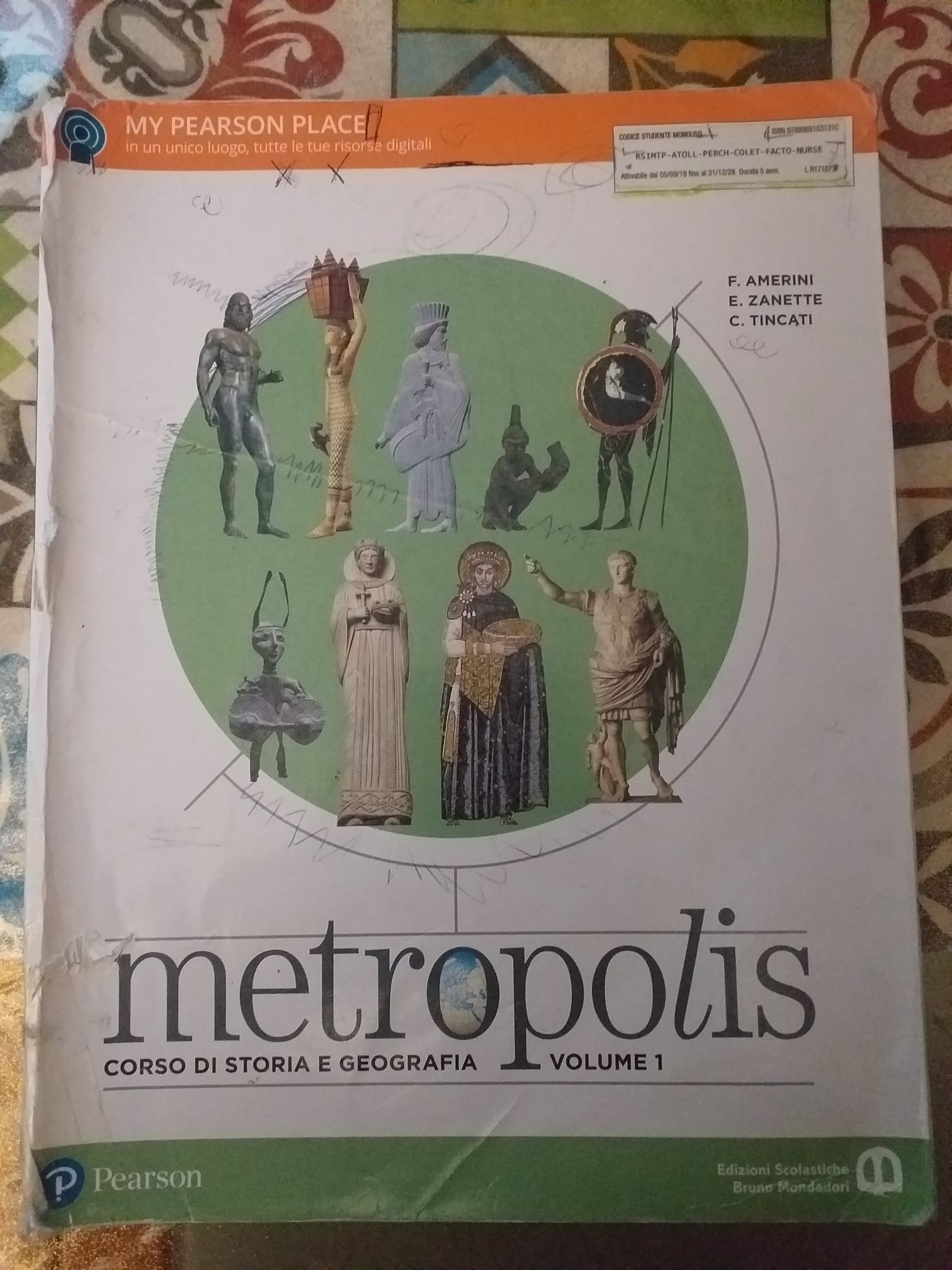Metropolis Corso di Storia e Geografia 1 F.Amerini Pearson 9788869103131 USATO