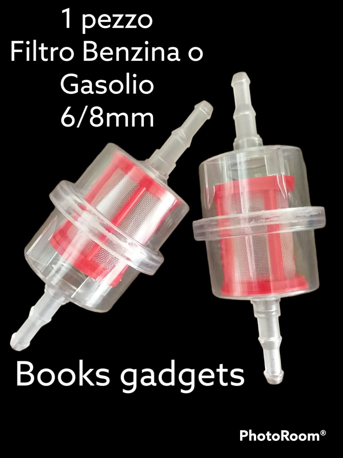 1 Filtro Trasparente Universale Benzina Gasolio Diesel Moto e Auto Diam.6/8mm