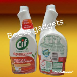 8 Flaconi Cif Ricarica Sgrassatore Universale Green Active Aceto & Bicarbonato 650ml