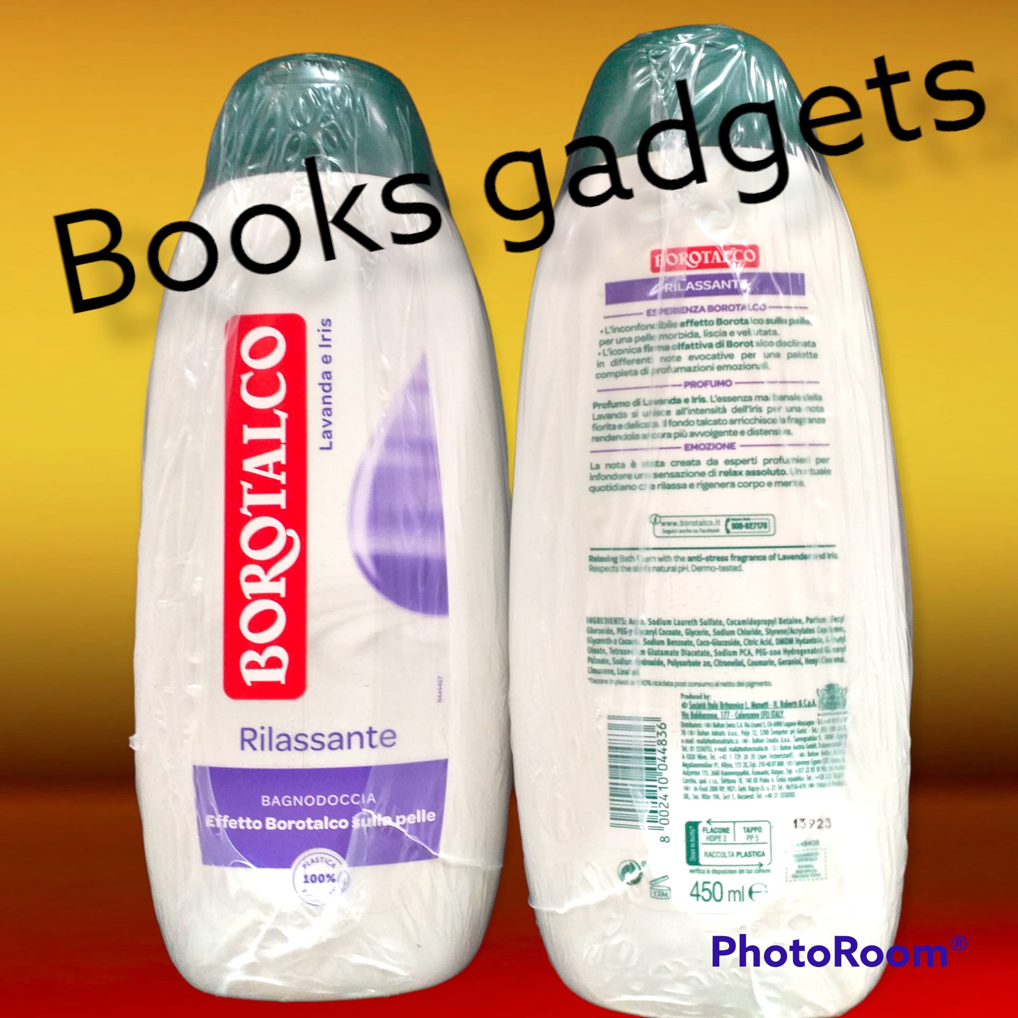 12 Flaconi Borotalco Bagnodoccia RILASSANTE Lavanda e Iris Bagnoschiuma 450ml