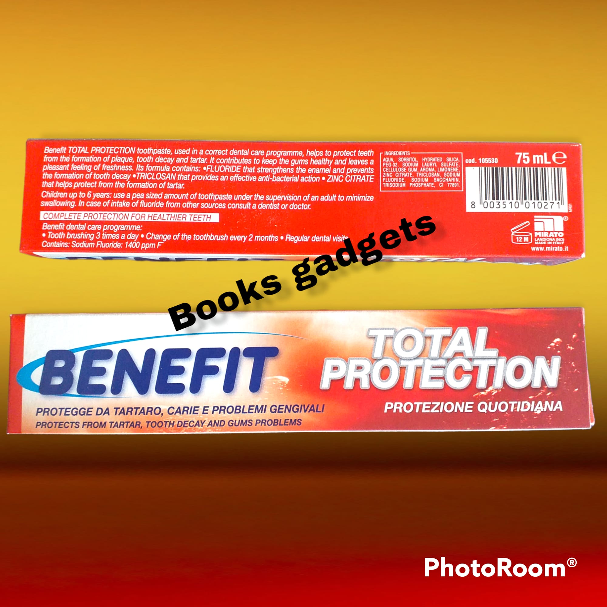 11 pezzi Benefit Dentifricio Total Protection Protezione Quotidiana 75ml