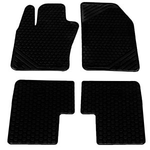 Per Fiat 500X Set 4 Tappetini Tappeti Neri in Gomma su Misura GDS