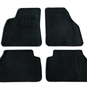 Per Fiat Doblò dal 2009 Set 4 Tappetini Tappeti Neri in Gomma su Misura GDS