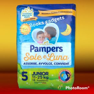 9 Confezioni (135 Pannolini) Pannolino Pampers Sole e Luna Taglia 5 (11/25 Kg)