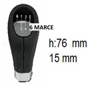 Per Bmw Serie E30/E32/E34/E36 Pomello Pomo per Leva Cambio a 6 Marce Nero in Pelle Traforato