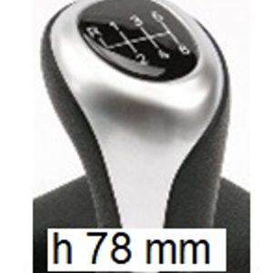 Per Bmw Serie 1 (F20/F30/F31/F32/F33/F34/F35/F36) Pomello Pomo per Leva Cambio a 6 Marce Nero/Silver h:78mm