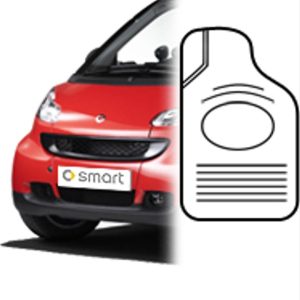 Per Smart Fortwo 1998-2014 Set 2 Tappetini Tappeti Neri in Gomma su Misura GDS