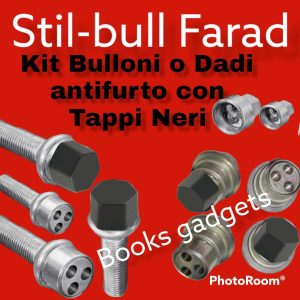 Per Land Rover Range Rover Velar dal 2017 Kit Dadi Antifurto NERI Stil-Bull Farad per Cerchi in Acciaio Originali