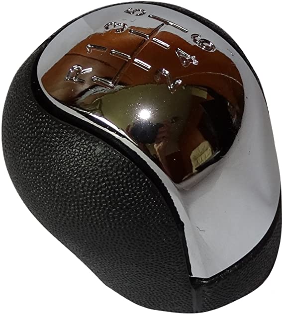 Per Hyundai IX35 dal 2009-2015 Pomello Cromato in Pelle per Leva Cambio a 6 Marce