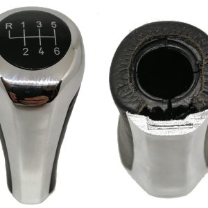 Per Bmw Serie 1 (E81/E82/E87) Pomello Silver per Leva Cambio a 6 Marce (R in Alto Sx) h:95mm