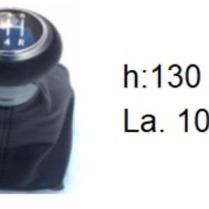 Per Audi Q5 Pomello per Leva Cambio a 5 Marce con Cuffia Nera H:130 Larg:100 (R in Basso a Dx)