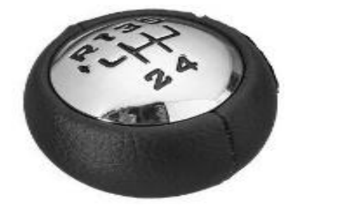 Per Citroen C3-C4-C8 Pomello per Leva del Cambio a 5 Marce Nero (R in Alto a Sx) h:32mm L: 45mm